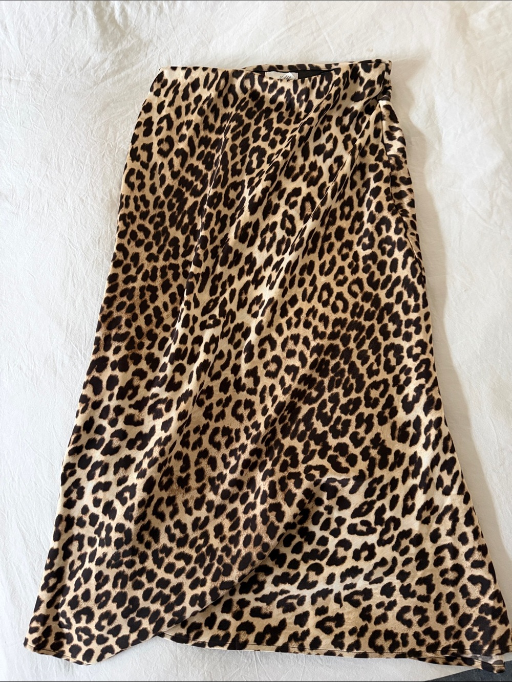 H&M Leopard Print Midi Skirt - Beige & Black
